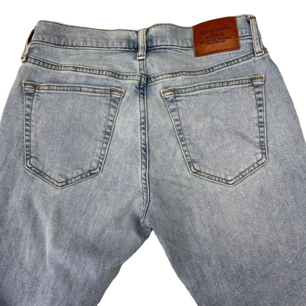 Abercrombie & Fitch Jeans Men's 28x30 Skinny Stretch Light Wash Mid-Rise - Picture 11 of 14